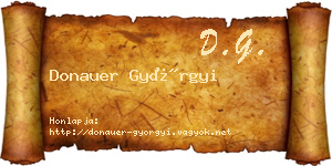 Donauer Györgyi névjegykártya